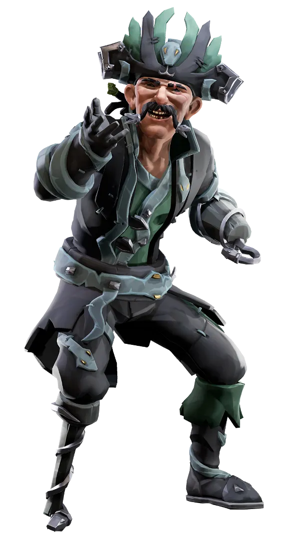 A Pirate doing the 'Make Friends' emote