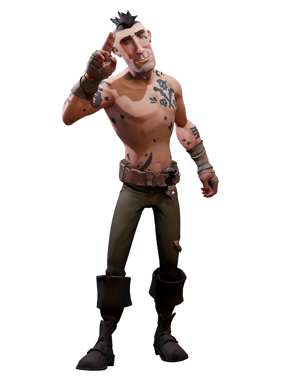 A Pirate doing the 'Make Friends' emote